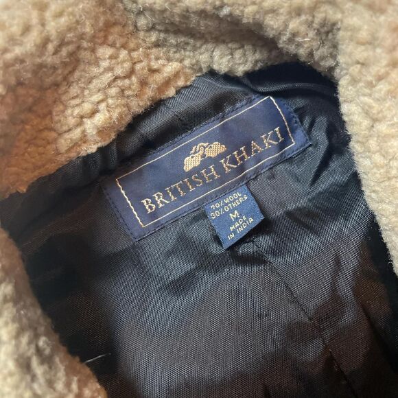 british khaki rare vintage dark charcoal gray sleeveless wool vest size medium - Picture 2 of 7